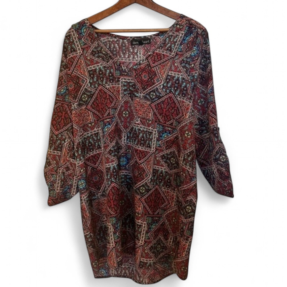 Derek Heart Multicolor Patterned Shirt Dress Size M